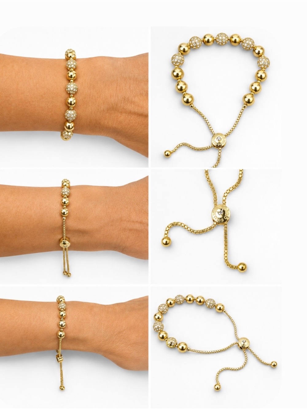 Macy’s Charter Club Gold-Tone Pavé
Bead Slider Bracelet